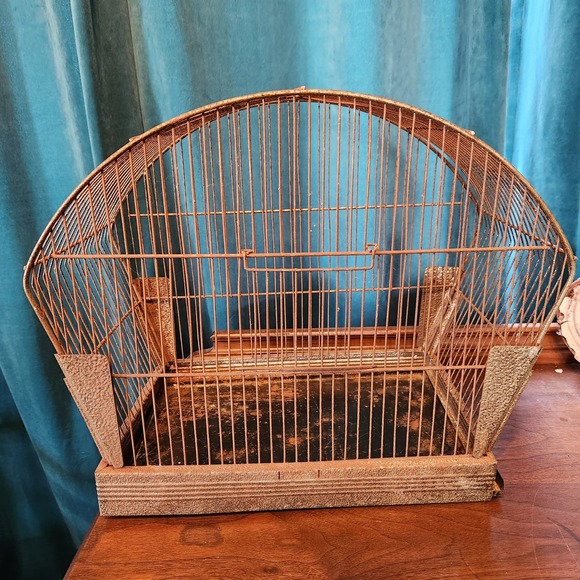 Vintage Other - Art Deco Birdcage, True Vintage, Decor OR Pet. Patina Metal